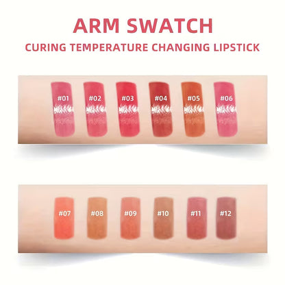 LMG Broths 12 Colors Thermochromic Lipstick Set  Color Changing Capsule Lipsticks Moisturizing Long Lasting Lip Balm